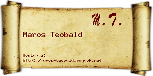 Maros Teobald névjegykártya